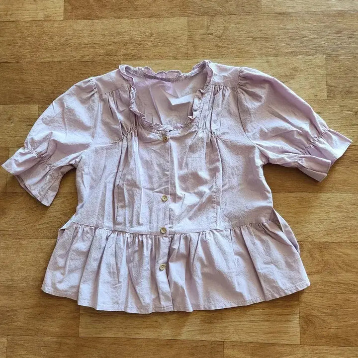 [BUNJANG] Frill Purple Blouse Shirt / 프릴 퍼플 블라우스 셔츠