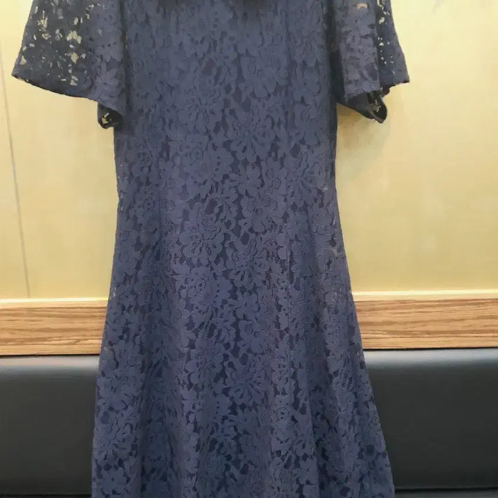 [BUNJANG] Lace Collar Mini Dress Navy Short Sleeve / 레이스 카라 원피스 네이비 반팔