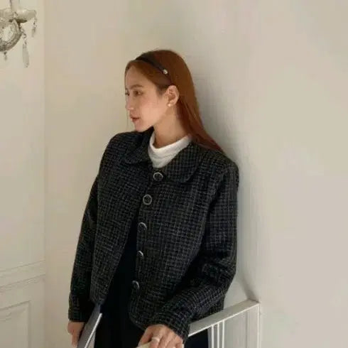[BUNJANG] 체크 크롭 자켓 여성용 / 체크 크롭 자켓 여성용