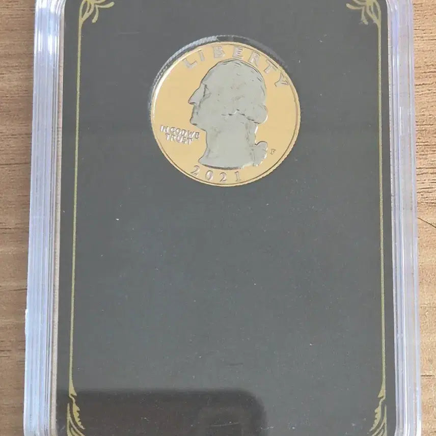 [BUNJANG] 2021 Washington Quarter Unused Gold Plated Coin Limited Edition / 2021 워싱턴 쿼터 미사용 금도금 주화...한정판