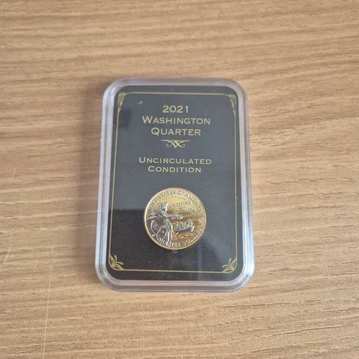 [BUNJANG] 2021 Washington Quarter Unused Gold Plated Coin Limited Edition / 2021 워싱턴 쿼터 미사용 금도금 주화...한정판