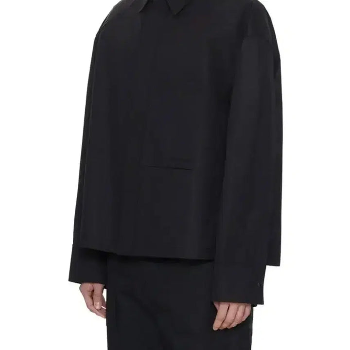 [BUNJANG] Wooyoungmi Black Cotton Crop Shirt Size 48 / 우영미/블랙 코튼 크롭 셔츠/48