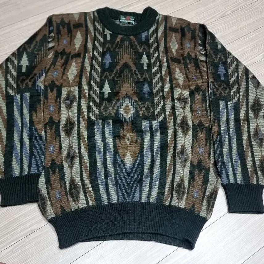 [BUNJANG] WEEKEND SWINGER Vintage Pattern Knit Sweater / WEEKEND SWINGER 빈티지 패턴 니트 스웨터(100)