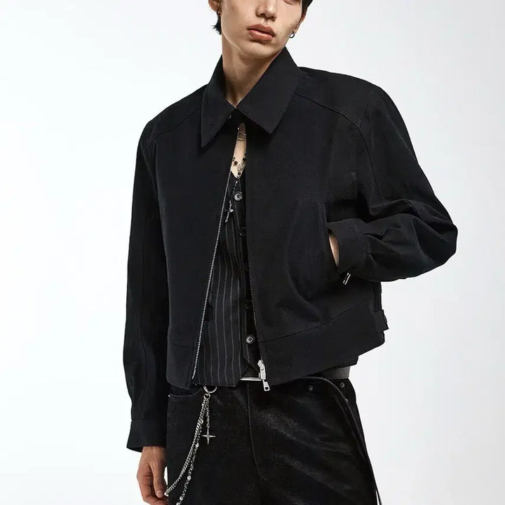 [BUNJANG] Allen 3D Moleskin Short Jacket Black / 알렌느 3D 몰스킨 숏자켓 블랙 3