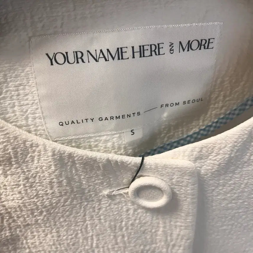 [BUNJANG] Your Name Here &amp; More Outer Summer White Jacket S / (새제품) 유어네임히얼 앤모어 바깥은여름 화이트자켓 S
