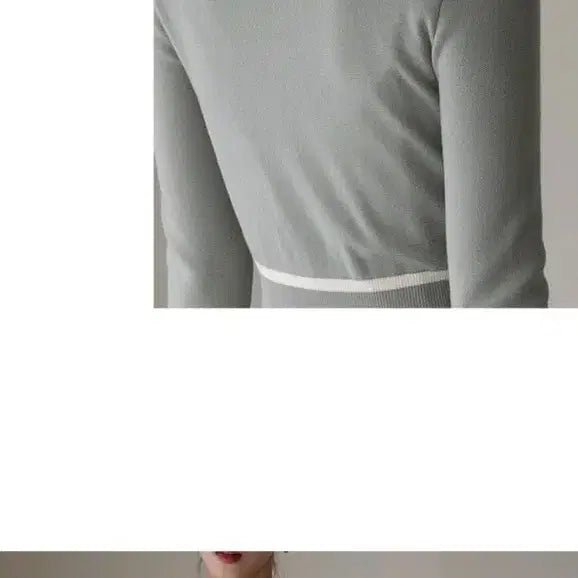 [BUNJANG] Nain Feminine Fit &amp; Flare Knit Dress / 새상품 나인 페미닌 핏앤플레어 니트 원피스, 더스트민트, free