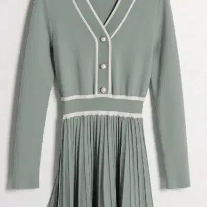 [BUNJANG] Nain Feminine Fit &amp; Flare Knit Dress / 새상품 나인 페미닌 핏앤플레어 니트 원피스, 더스트민트, free