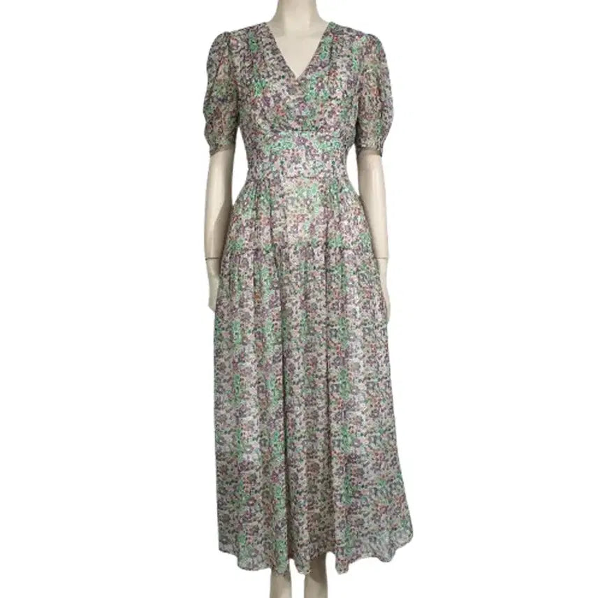 [BUNJANG] FOUNDATION Floral Chiffon Long Dress / FOUNDATION 플라워 쉬폰롱원피스