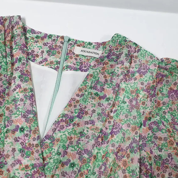[BUNJANG] FOUNDATION Floral Chiffon Long Dress / FOUNDATION 플라워 쉬폰롱원피스