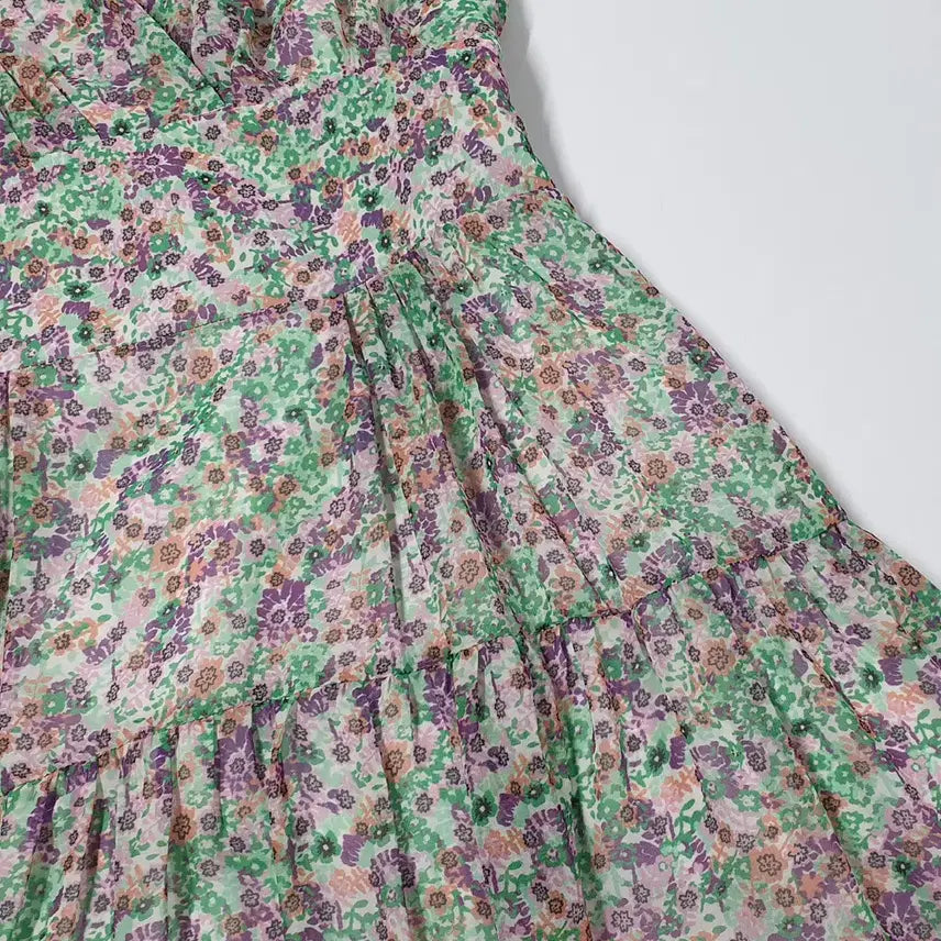 [BUNJANG] FOUNDATION Floral Chiffon Long Dress / FOUNDATION 플라워 쉬폰롱원피스
