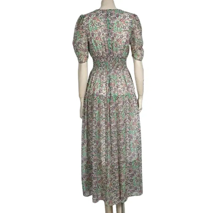 [BUNJANG] FOUNDATION Floral Chiffon Long Dress / FOUNDATION 플라워 쉬폰롱원피스