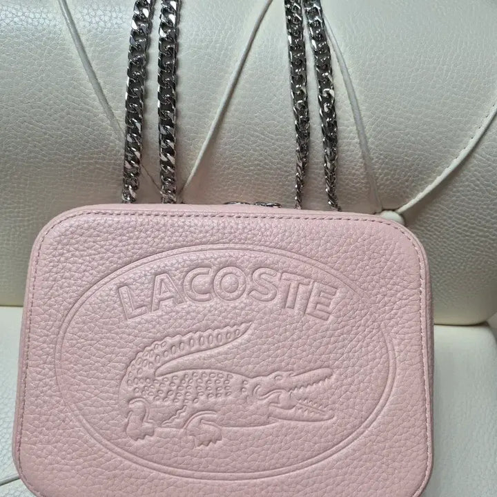[BUNJANG] Lacoste Pink Chain Crossbody Bag / 라코스테 핑크 체인 크로스백 (새상품)