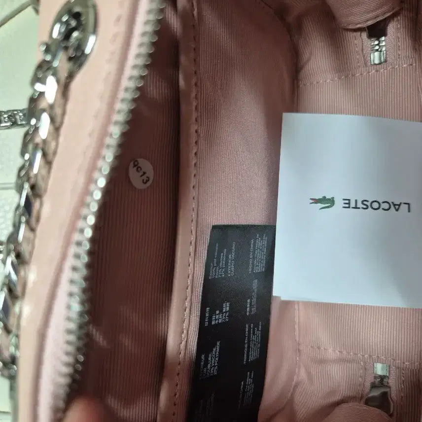 [BUNJANG] Lacoste Pink Chain Crossbody Bag / 라코스테 핑크 체인 크로스백 (새상품)