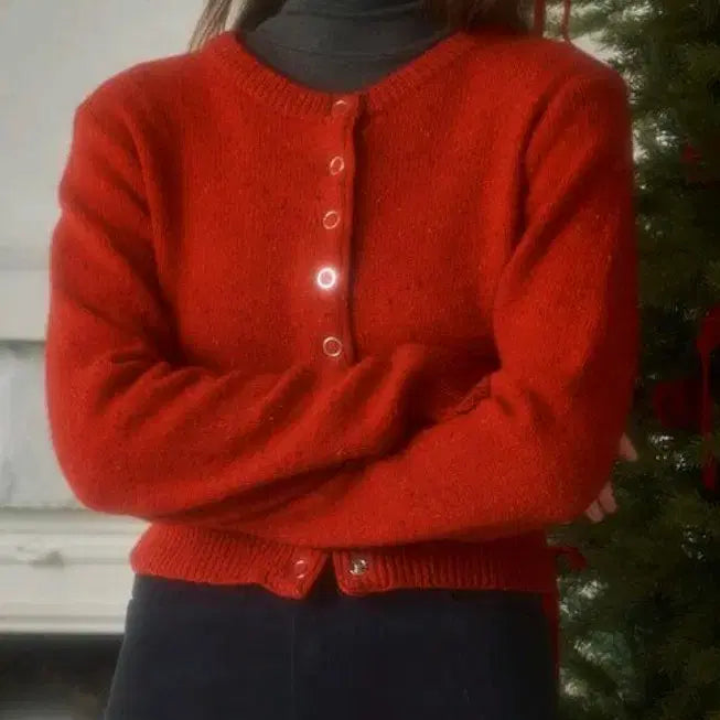 [BUNJANG] Letter from Moon Connie Dust Fine Wool Cardigan, Red, Free Size / 새상품 레터프롬문 코니 더스트 파인 울 가디건, 레드, free