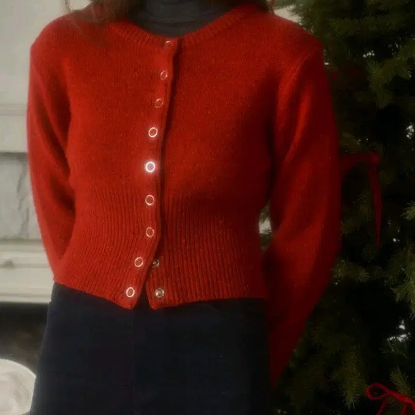 [BUNJANG] Letter from Moon Connie Dust Fine Wool Cardigan, Red, Free Size / 새상품 레터프롬문 코니 더스트 파인 울 가디건, 레드, free