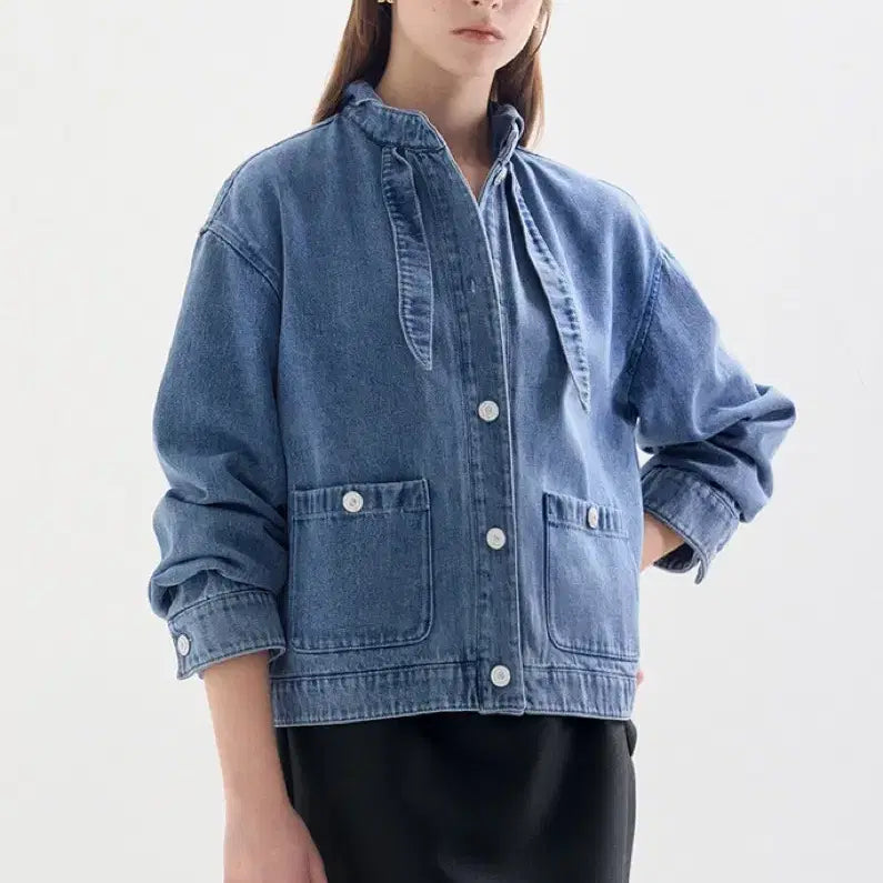 [BUNJANG] Lanvin Collection Denim Jacket with Scarf Detail / 새상품)랑방 LANVIN COLLECTION 데님 청자켓