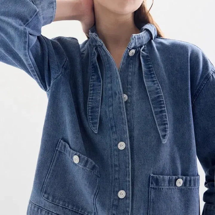 [BUNJANG] Lanvin Collection Denim Jacket with Scarf Detail / 새상품)랑방 LANVIN COLLECTION 데님 청자켓