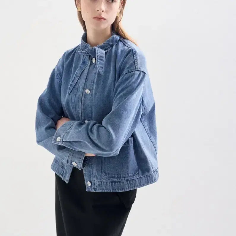 [BUNJANG] Lanvin Collection Denim Jacket with Scarf Detail / 새상품)랑방 LANVIN COLLECTION 데님 청자켓