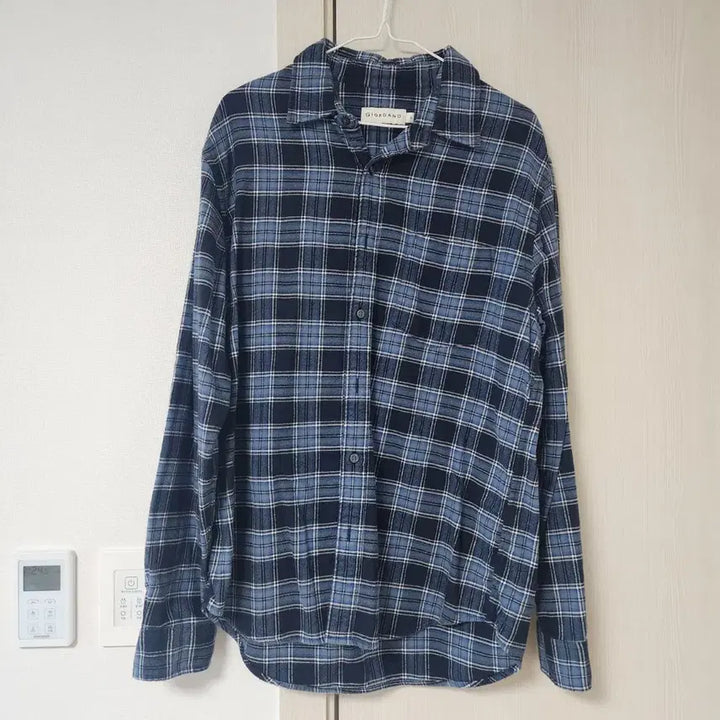 [BUNJANG] Giordano Blue Check Shirt / 지오다노 블루 체크 셔츠 남방