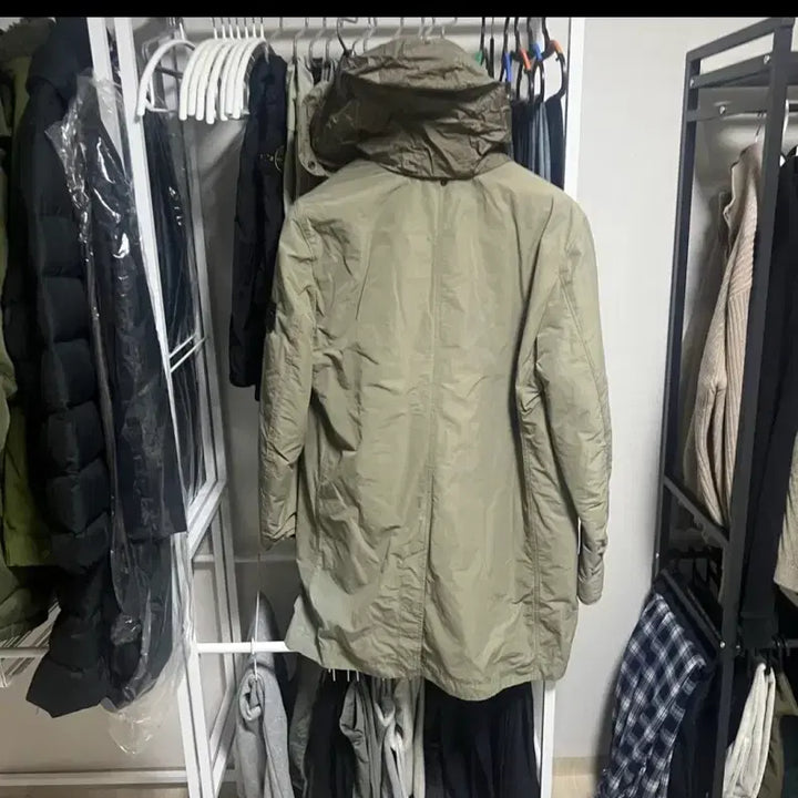 [BUNJANG] Stone Island Hooded Coat - Khaki / 스톤아일랜드 후드 코트 카키색