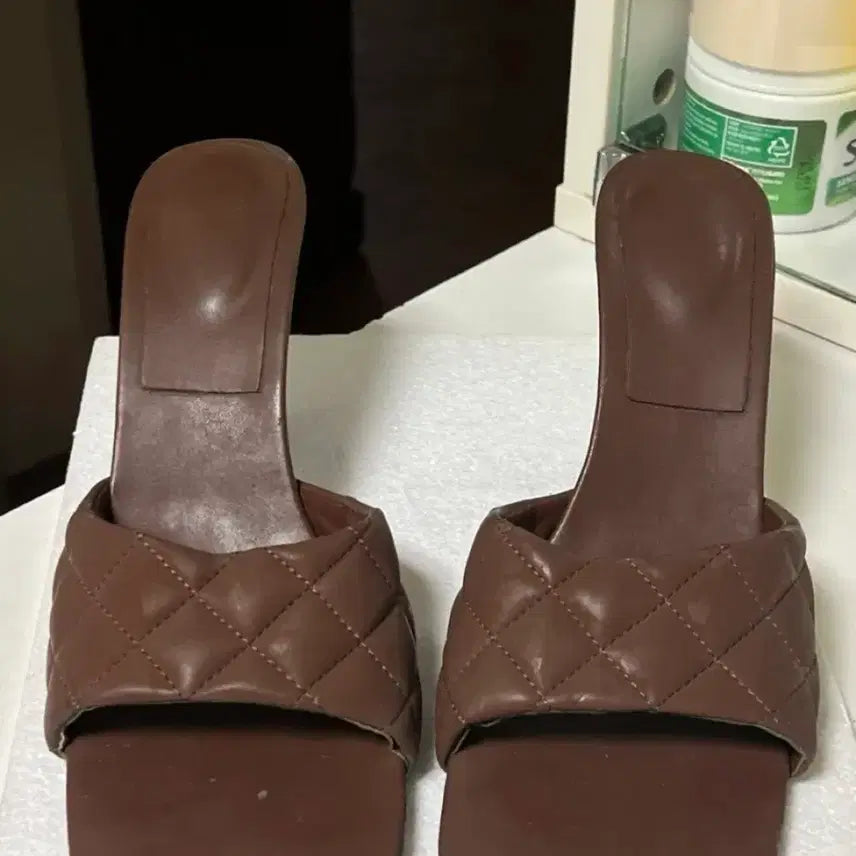 [BUNJANG] Square Toe Brown Bloffer Heels 245mm / 브라운 스퀘어토 블로퍼 힐 245mm