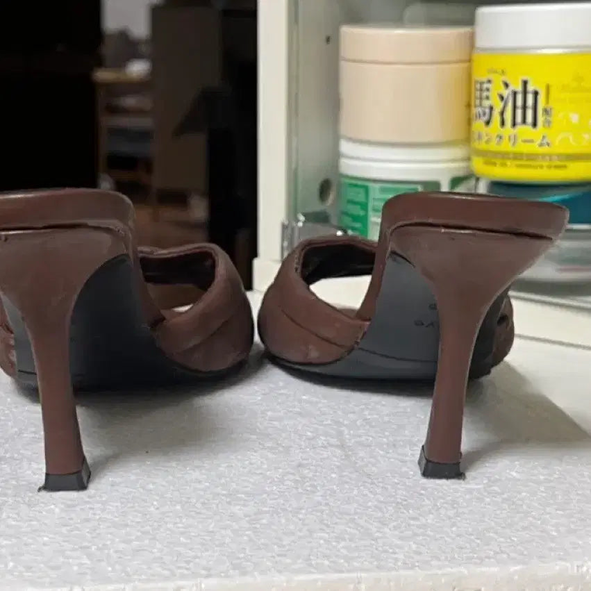 [BUNJANG] Square Toe Brown Bloffer Heels 245mm / 브라운 스퀘어토 블로퍼 힐 245mm