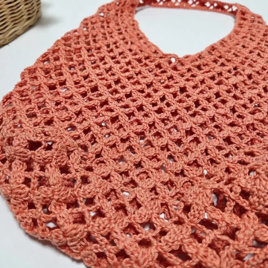 [BUNJANG] Hand-Knitted Floral Hobo Bag / 손뜨개 꽃무늬 호보백(샘플할인)