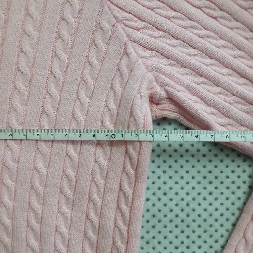 [BUNJANG] Polo Ralph Lauren Pink Cable Knit Cardigan / 폴로 랄프로렌 핑크 케이블 니트 가디건
