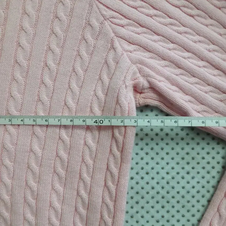 [BUNJANG] Polo Ralph Lauren Pink Cable Knit Cardigan / 폴로 랄프로렌 핑크 케이블 니트 가디건
