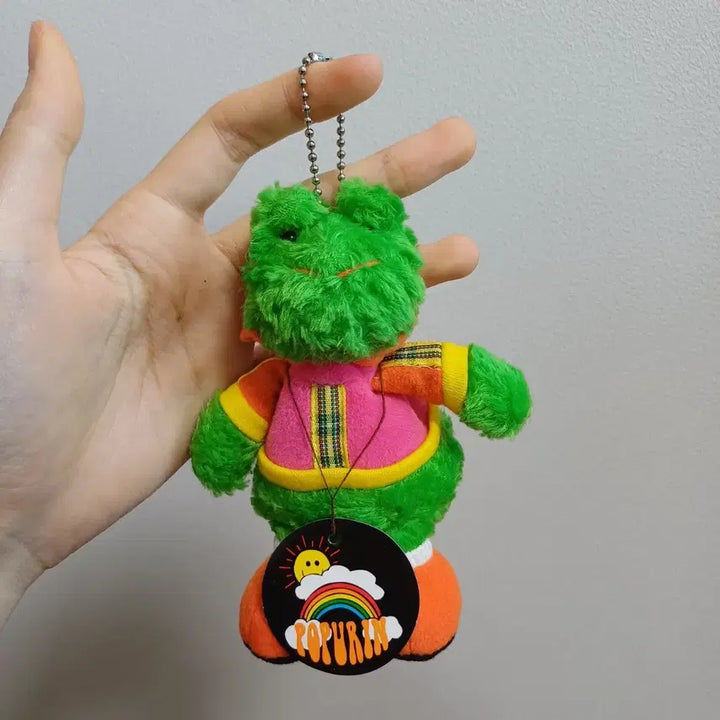 [BUNJANG] Heart Tag Frog Keychain Plush / 하트택 개구리 키링 인형