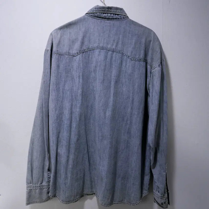 [BUNJANG] Vintage Western Denim Shirt / (JP/L) 빈티지 웨스턴 데님 셔츠 블리치