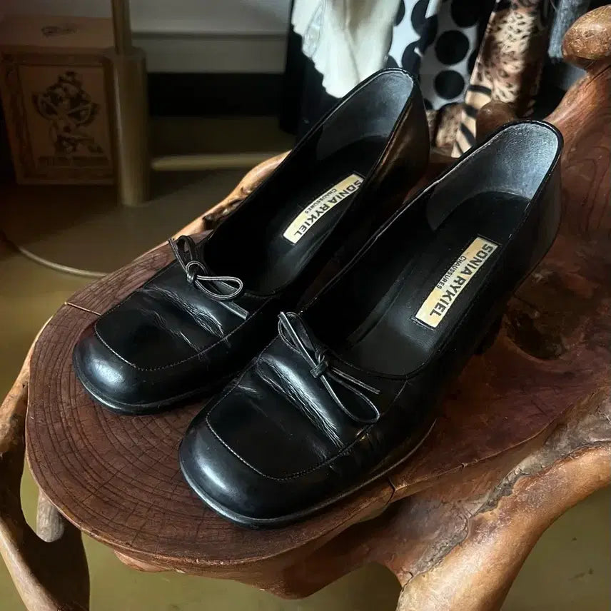 [BUNJANG] SONIA RYKIEL Vintage Ribbon Leather Pumps Heels / 90s SONIA RYKIEL 소니아 리키엘 빈티지 리본 레더 펌프스 힐