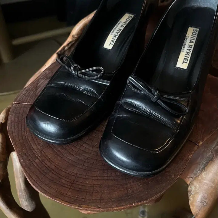 [BUNJANG] SONIA RYKIEL Vintage Ribbon Leather Pumps Heels / 90s SONIA RYKIEL 소니아 리키엘 빈티지 리본 레더 펌프스 힐