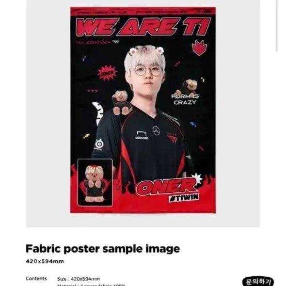 [BUNJANG] T1 (Team One) Off Off Fabric Poster / [정리]티원 어프어프 패브릭 포스터