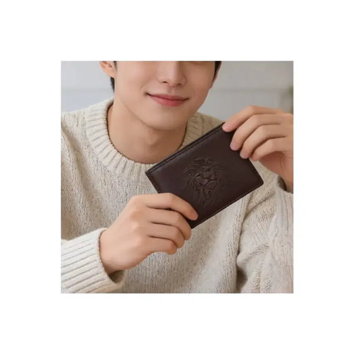 [SOLD OUT] (무배)라이언 소가죽 반지갑 브라운