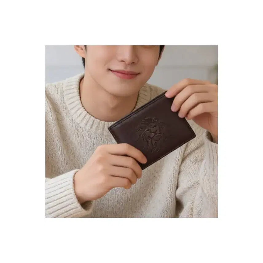 [SOLD OUT] (무배)라이언 소가죽 반지갑 브라운