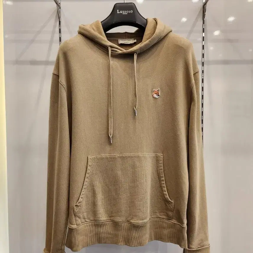 [BUNJANG] Maison Kitsune Fox Head Hoodie Beige L / 메종키츠네 폭스 헤드 후드티 베이지ㅇL