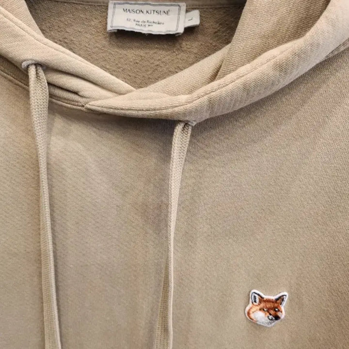 [BUNJANG] Maison Kitsune Fox Head Hoodie Beige L / 메종키츠네 폭스 헤드 후드티 베이지ㅇL