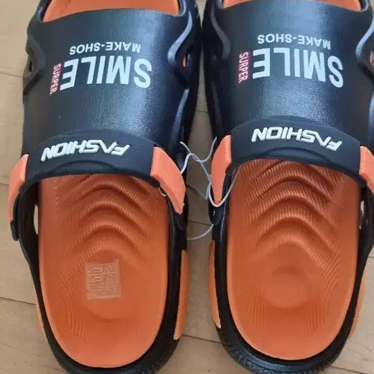 [BUNJANG] Black and Orange Slipper Sandals / 검정/주황 슬리퍼 샌들 38-39(245,250)사이즈