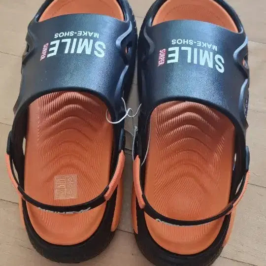 [BUNJANG] Black and Orange Slipper Sandals / 검정/주황 슬리퍼 샌들 38-39(245,250)사이즈