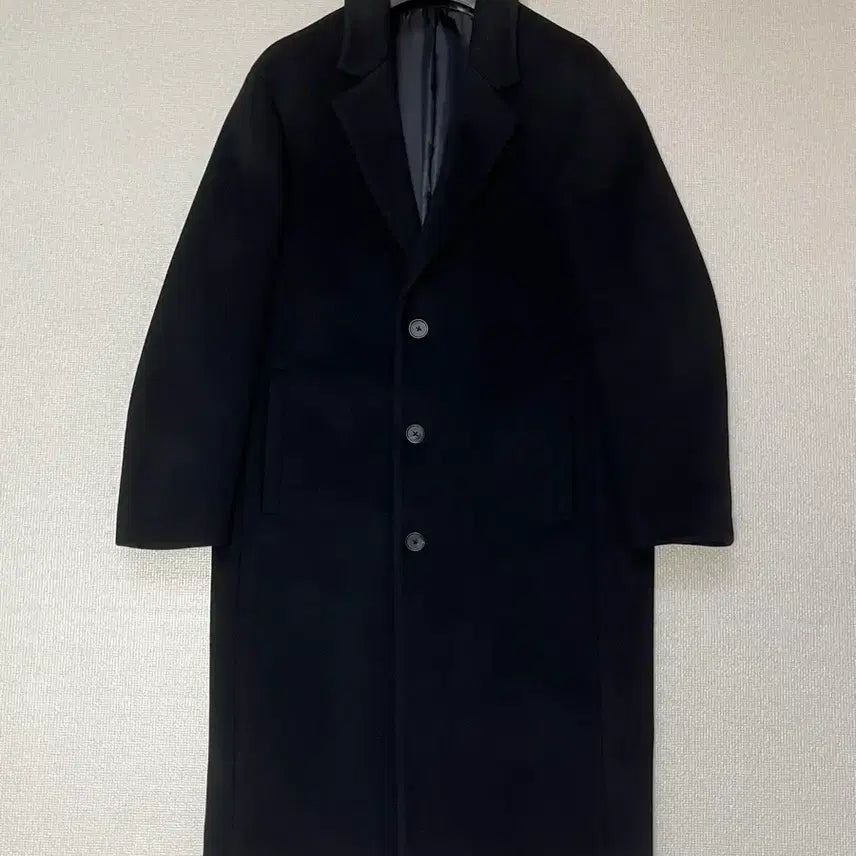 [BUNJANG] Musinsa Standard Cashmere Blend Oversized Single Coat - Black L / [무탠다드] 캐시미어 블렌드 오버사이즈 싱글 코트 블랙 L