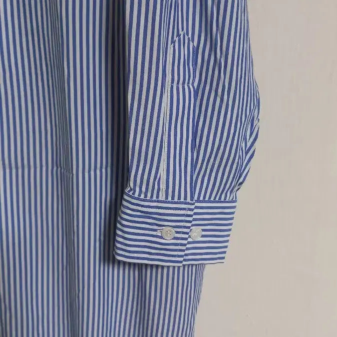 [BUNJANG] Plus Size Blue Stripe Long Shirt Dress / 빅사이즈 스트라이프 셔츠롱원피스88_ 99