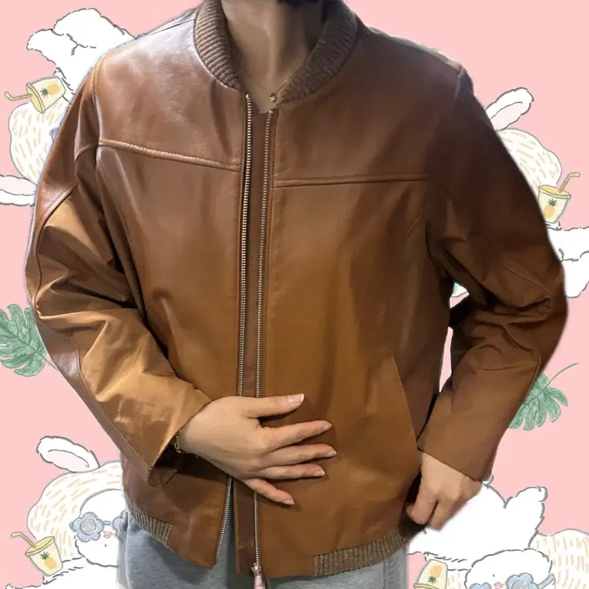 [BUNJANG] Luna Corps Italian Lambskin Blouson Jacket Caramel / 루나코어스 이태리산 양가죽 블루종 카라멜 자켓 66 77