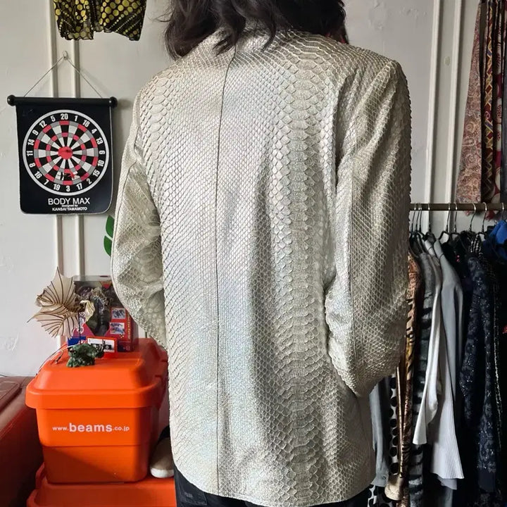 [SOLD OUT] 빈티지 인디안 네이티브 아메리칸 리얼 파이톤 레더 비단 구렁이 가죽 자켓