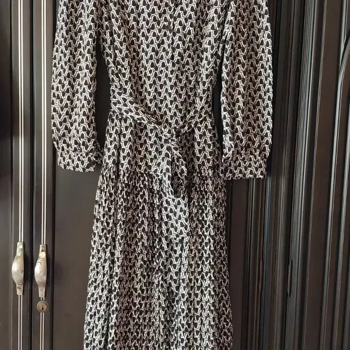 [BUNJANG] Black and White Pattern Long Dress / 패턴 롱 원피스 블랙 화이트