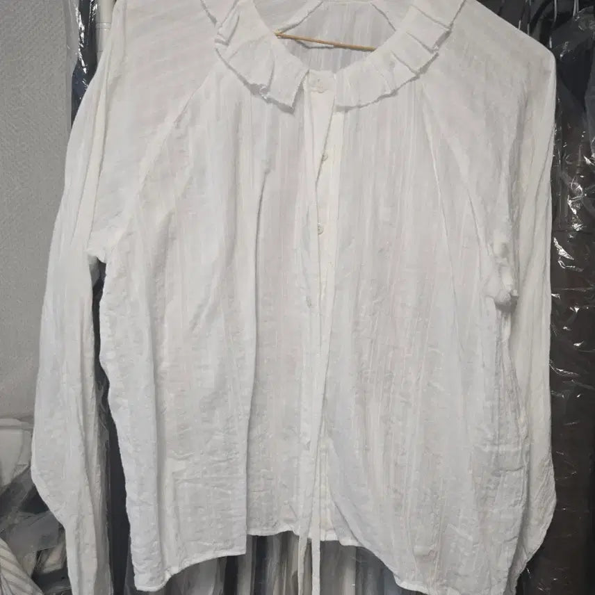 [BUNJANG] Frill Cotton Blouse / 프릴 면 블라우스