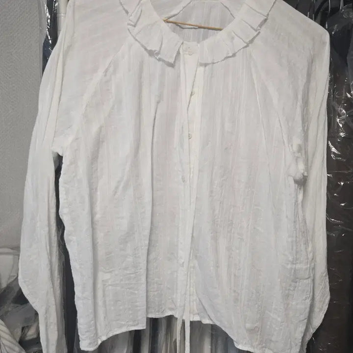[BUNJANG] Frill Cotton Blouse / 프릴 면 블라우스