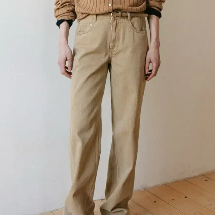 [BUNJANG] ANNEW Naiboder Washed Beige Denim Pants / (새상품/지나정님 착용) 앤유 나이보더 워싱 베이지 데님팬츠