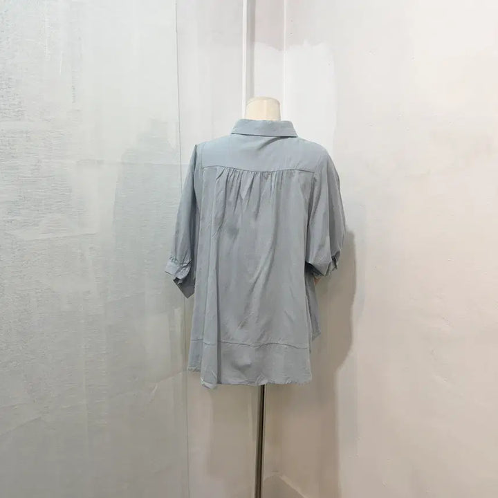 [BUNJANG] Round Collar Short Sleeve Blouse / 라운드카라 5부 반팔블라우스 반팔셔츠 4349