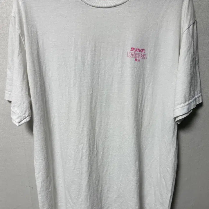 [BUNJANG] Balansa x Silica Gel Collaboration White T-Shirt L Size Concert MD Goods / 실리카겔 발란사 콜라보 흰색 티셔트 반팔 l사이즈 콘서트 md 굿즈